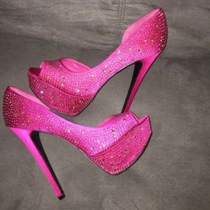 Baker Fuchsia Open toe stiletto heels